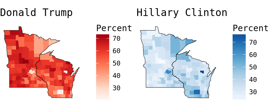 Project img for Mapping Wisconsin Presidential Election Results